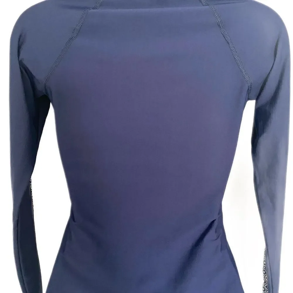 J Crew Rashguard Top - S navy.  Red , white quarter zip , polyester spandex